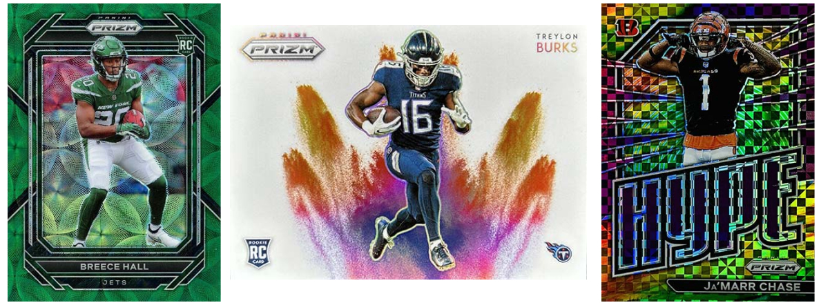 2022 Panini Prizm Football Cards examples. (Source: beckett.com)