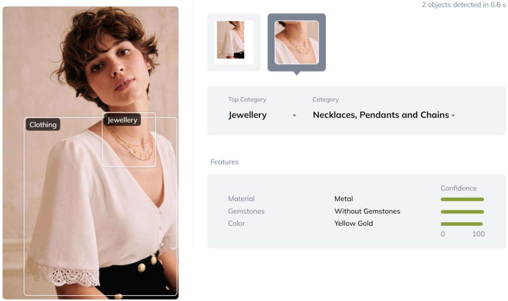 In the past, assigning relevant tags and texts to each product was a labor-intensive process, slowing down the listing of new inventory on fashion sites. Image tagging solved this issue and lowered the risk of human error.