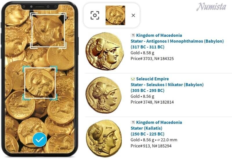 Visual AI for collectibles by Ximilar: detection and visual search of coins for website Numista.